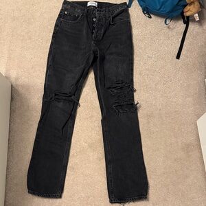 Agolde Black Distressed Women Jeans